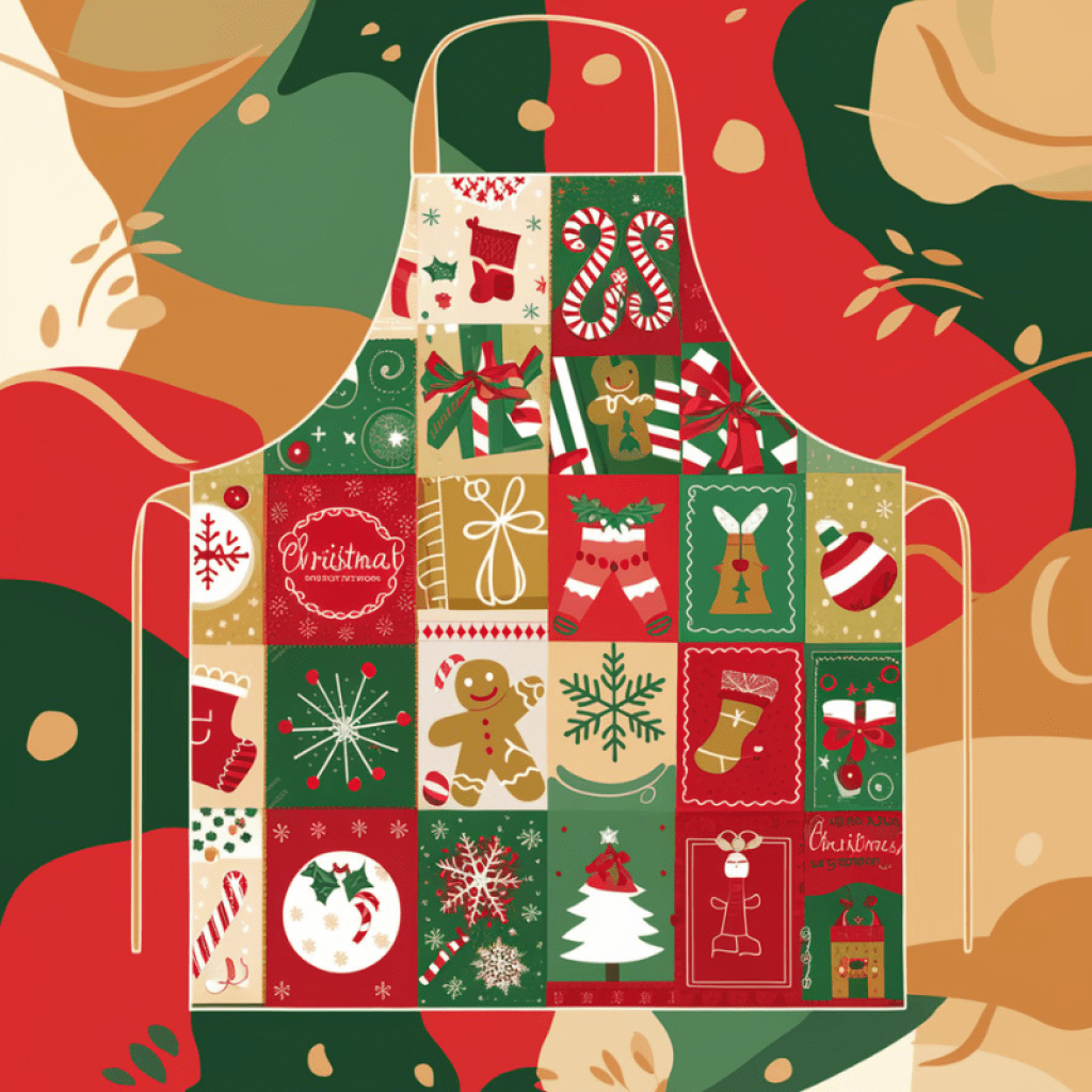 Apron with christmas patterns